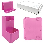 Набор настольный " Tukzar " Розовый 3 предмета, подставка для ручек, подставка для телефона, подставка для книг, картонная упаковка, 30,5*17*5,5см
