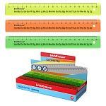 Линейка " Erich Krause " Neon 20см пластиковая, ассорти, дисплей, с английским алфавитом, дисплей