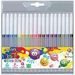 Фломастеры " deVente " Cosmo 18цв круглые, невентилируемый колпачок, пластиковый блистер, европодвес