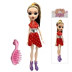 Кукла " Модная девушка " Девушка-вампир, в наборе: кукла 27см, расческа, пакет, 30*11,5см