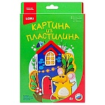 Картина из пластилина " Lori " Мишка у домика, цветная основа, пластилин, стек, рамка, инструкция.