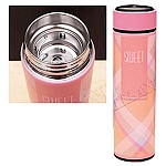 Термос " Миленд " 500мл, Персиковый узор, с ситечком