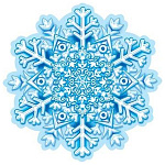 Украшение на скотче " Мир открыток " 7-66 Новогоднее- Снежинка, 100*100мм, блестки