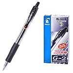 Ручка гелевая автоматическая " Pilot " черная 0,5мм толщина линии 0,3мм, резиновый держатель, прозрачный корпус, картонная упаковка