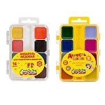 Краски акварельные без кисти 16цв " Каляка-Маляка " медовые, пластиковая упаковка, европодвес