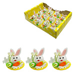 Набор пасхальный " KWELT " Кролики на лужайке, 12шт, 5*5*4,5см, картонная упаковка 25*17*6см