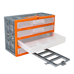 Органайзер для мелочей " Милих " 4 выдвижных ящика, 4 ячейки в ящике, ручка для переноски, ушко для замка, 31*14*22см