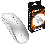 Мышь " FaisON " M-28 Glow беспроводная оптическая, 3 кнопки, серебристая, 1600 DPI, USB, работает от аккумулятора, кабель для зарядки в комплекте, RGB подсветка