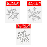 Наклейка " KWELT " Новогодняя- Снежинка, 12*14см, блестки, двусторонняя, многоразовая, ассорти (без возможности выбора дизайна), пакет, европодвес