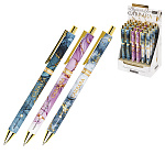 Ручка шариковая автоматическая " Bruno Visconti " Carrara. Bright, синяя 0,5мм, толщина письма 0,38мм, пластиковый корпус, покрытие soft-touch, цвет корпуса - ассорти multicolor, пластиковый клип, картонный дисплей