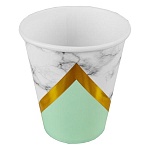 Набор стаканов " Миленд " 250мл, флоупак, Бирюзовый мрамор, в наборе 6шт