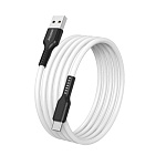 Кабель сетевой USB - Type-C " Smartbuy " S21 белый, 1м, 3A, силикон
