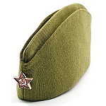 Пилотка солдатская с красной звездой, 58 размер, длина - 29см, без подкладки, индивидуальный штрихкод