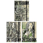 Скетчбук, крафт-бумага 100г/м2, А4, 80л, на резинке, без линовки, обложка - крафт-картон, сшивка, " Bruno Visconti " Крафт, 3 дизайна