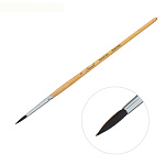 Кисть " Сонет " белка микс круглая №3 короткая ручка пропитанная лаком