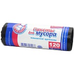 Мешки для мусора " Avikomp " 120л 10шт черные, толщина 13мкм, в рулоне, ПНД