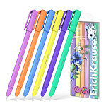 Набор гелевых ручек " ErichKrause " Paradise Stick Pastel Bloom 6цв 0,5мм, игольчатый наконечник, корпус в цвет чернил, рифленный держатель, упаковка ПВХ, европодвес