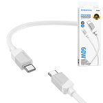 Кабель сетевой Type-C - Type-C " Borofone " BX107 Excellent белый, круглый, 1м, 3,0А, QC3.0, 60W, ПВХ