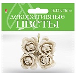 Декоративный элемент " Hobby Time " Цветы 4шт, Вид 1, мешковина