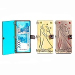 Конверт для денег деревянный (купюрница) " С Днем свадьбы " Силуэт, на кнопке, фигурная вырезка, 165*100*9мм