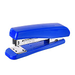 Степлер №24/6 на 30л " Silwerhof " 80скоб пластик/металл, два режима скрепления скоб, глубина закладки бумаги 80мм, синий, картонная упаковка
