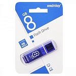 Флеш-диск " SmartBuy " 8GB Glossy series синий USB 3.0, пластик