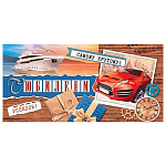 Конверт для денег " Мир открыток " 4-15 С Юбилеем! Мужской- Красное авто, 168*83мм, без отделки