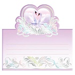 Банкетная карточка свадебная  " Мир открыток " 4-07 Лебеди, 156*93мм, фольга