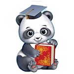 Плакат фигурный " Империя поздравлений " 487 А3 Панда с книгой