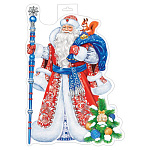 Плакат фигурный " Мир открыток " 0-35 А3 Новогодний- Дед Мороз