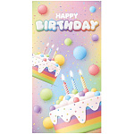 Конверт для денег " Миленд " 1-05 Happy birthday, Праздничные торты, 85*164мм, без отделки