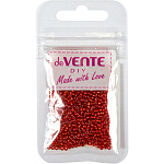 Бисер " deVente " Diy Metallic круглый, непрозрачный металлизированный, 2мм, 10гр, красный, пакет, европодвес