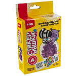 Выращивание кристаллов " Lori " Стикерняшки. Мороженое для друзей, фиолетовый кристалл, в наборе:химический состав с красителем, поддон для выращивания, картонная основа, декоративный картонный элемент, 4 стикера, инструкция