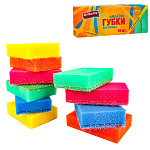 Губка для посуды " Avikomp " 10шт Eco Technology Макси 85*60*25мм, ассорти