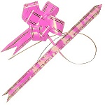 Бант " KWELT " 1,8см Розовый, золотая фольга, 10шт в упаковке, индивидуальная упаковка, европодвес