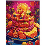 Картина по номерам " Lori " 28,5*38см Фруктовый торт, состав набора: основа на картоне с контуром, краски, кисть, вспомогательный лист, акриловый лак, инструкция, картонная упаковка