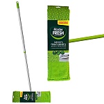 Швабра " Master Fresh " плоская 41*10,5см, телескопическая металлическая ручка от 69см до 120см, моющая насадка-микрофибра