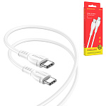 Кабель сетевой Type-C - Type-C " Borofone " BX51 Triumph белый, круглый, 1м, 3,0А, QC3.0, FCP, AFC, PD60W, пластик