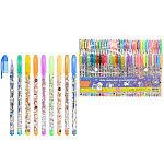 Набор гелевых ручек " Basir " Коты 60цв 1,0мм, ароматизированный, прозрачный с рисунком корпус, цвет колпачка соответствует цвету чернил, с блестками, упаковка ПВХ, европодвес