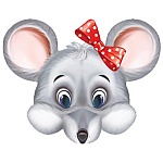 Маска картонная " Империя поздравлений " 478 Мышь (девочка)