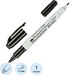 Маркер перманентный двухсторонний Crown "Multi Marker Twin" черный, пулевидный, 2мм/1мм