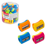 Точилка " deVente " 1 отверстие, без контейнера, в пластиковой тубе, ассорти