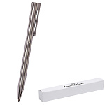 Ручка подарочная шариковая автоматическая " Bruno Visconti " Bergamo синяя 0,7мм, поворотный механизм, металлический корпус, цвет корпуса стальной, толщина письма- 0,35мм, подарочная упаковка