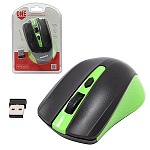 Мышь " SmartBuy " 352 One беспроводная оптическая, 4 кнопки, зеленая с черной вставкой, 800/1200/1600 DPI, USB (батарейки в комплект не входят)