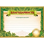 Благодарность за примерное поведение А5 150 " Праздник " простая отделка