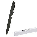 Ручка подарочная шариковая автоматическая " Bruno Visconti " Portofino синяя 1,0мм, толщина письма 0,7мм, поворотный механизм, корпус- металл, покрытие soft touch, цвет корпуса черный, металлический клип, подарочная упаковка