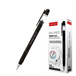 Ручка шариковая " Hatber " Balance черная 1,0мм, толщина письма 0,5мм, чернила на маслянной основе, резиновый держатель с треугольной зоной захвата, металлический наконечник, непрозрачный пластиковый корпус, картонная упаковка