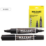 Маркер " Mazari " Duo черный 2-6мм двухсторонний пулевидный/скошенный наконечник перманентный