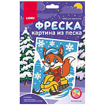 Картина из песка Новогодняя " Lori " Фреска Быстрая езда, цветной песок, самоклеящаяся основа, инструкция на упаковке, картонная упаковка, европодвес