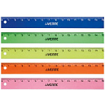 Линейка пластиковая 15см, непрозрачная " deVente " ассорти, пакет, европодвес